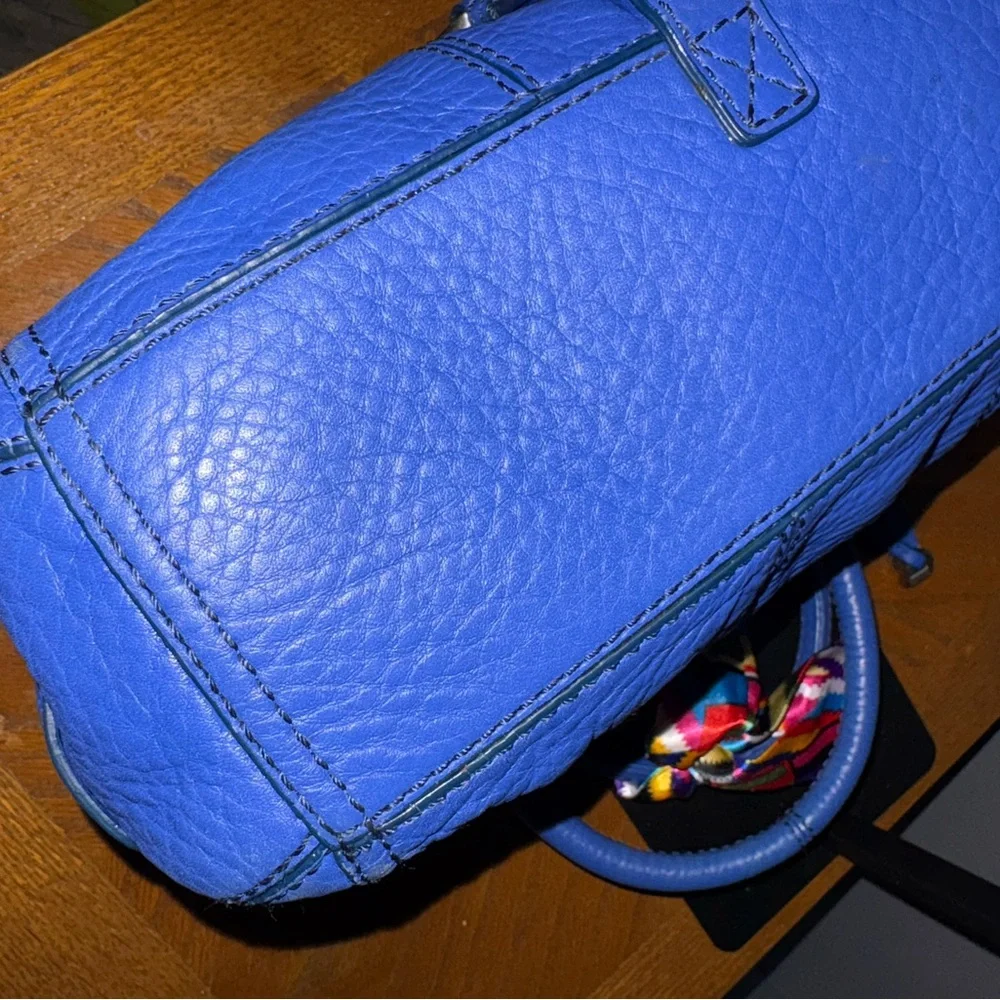 Cole Haan Y2K Shoulder Bag in Blue Pebbled Leathet - Picture 8 of 11